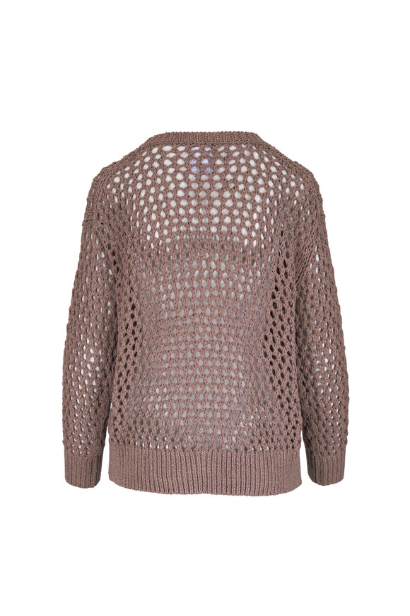 Lafayette 148 New York Root Multi Hand Knit Cotton Open Stitch Sweater - view 2