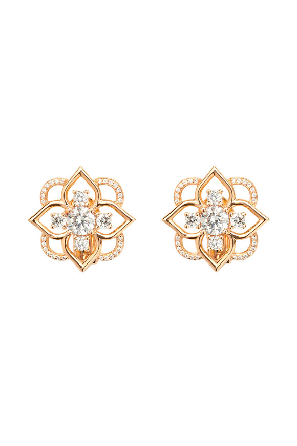 Mellerio 18k Rose Gold Giardino Diamond Earring