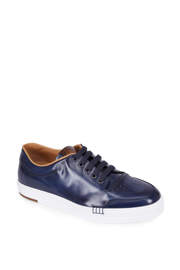 Berluti Playtime Blue Profundo Leather Sneaker