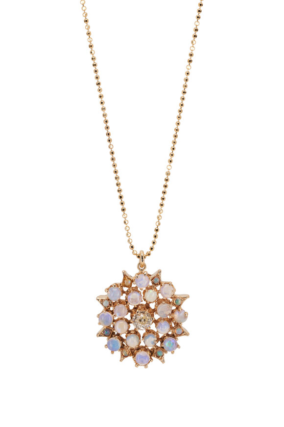 Renee Lewis - Diamond & Opal Starburst Pendant Necklace