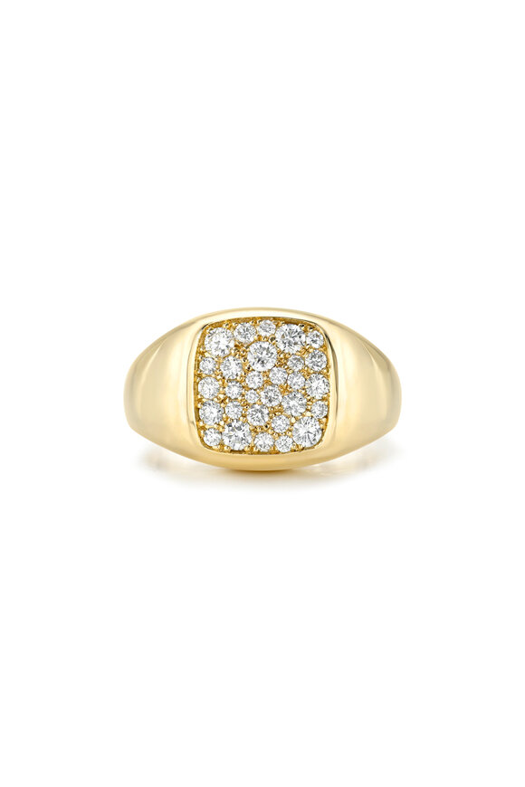 Dru 14k Yellow Gold Diamond Galaxy Don Signet Ring - view 1