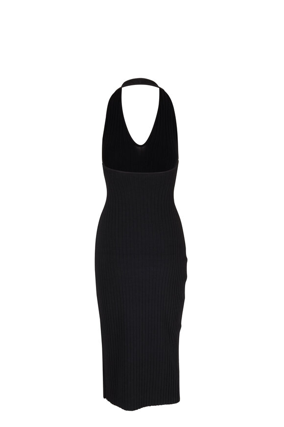 Vince - Black Ribbed Halter Dress