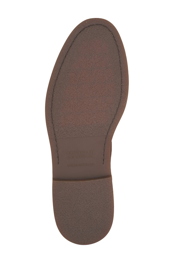 Brunello Cucinelli Dark Brown Oiled Suede Chelsea Boot - view 4
