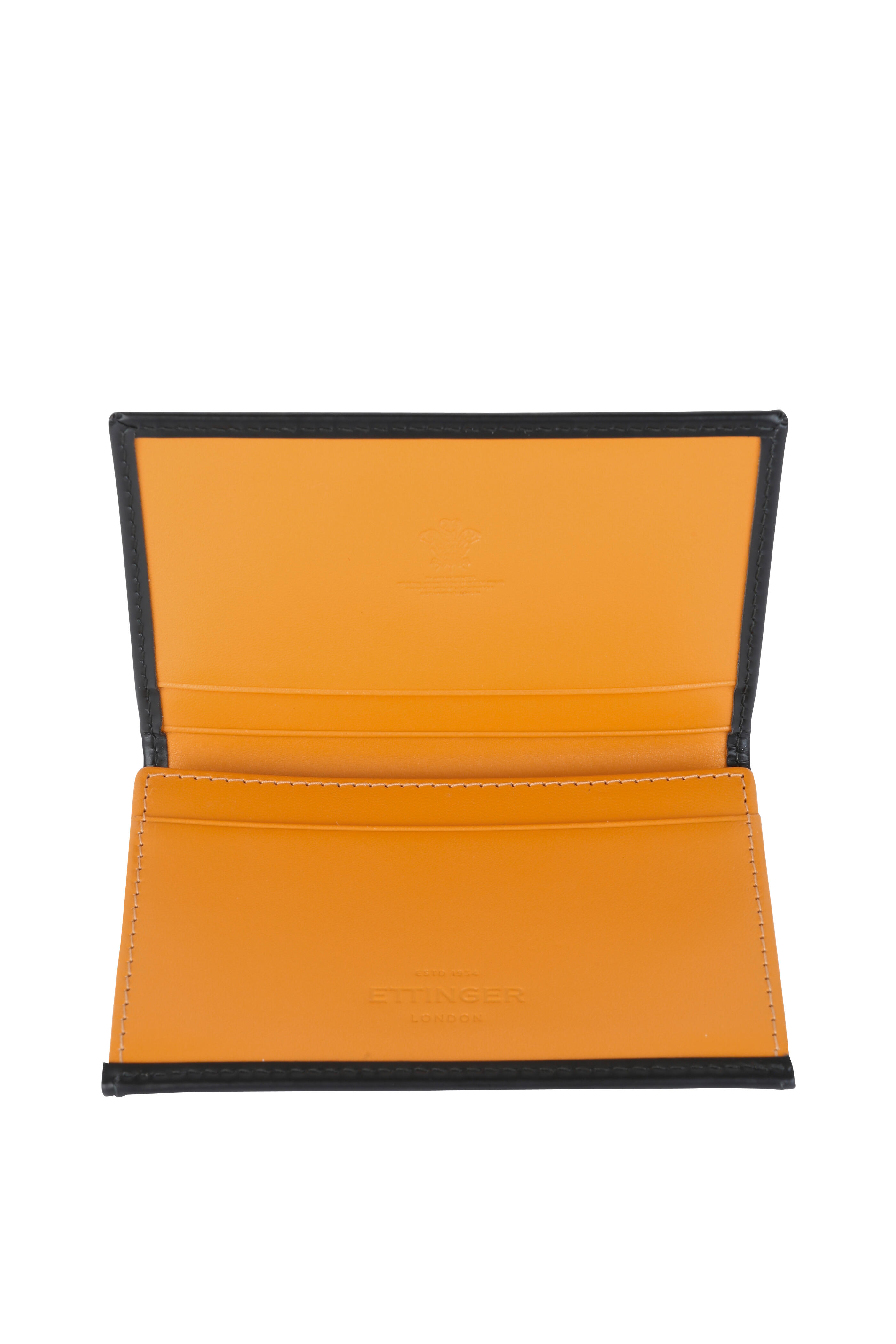 Ettinger Leather - Black & Yellow Leather Card Case