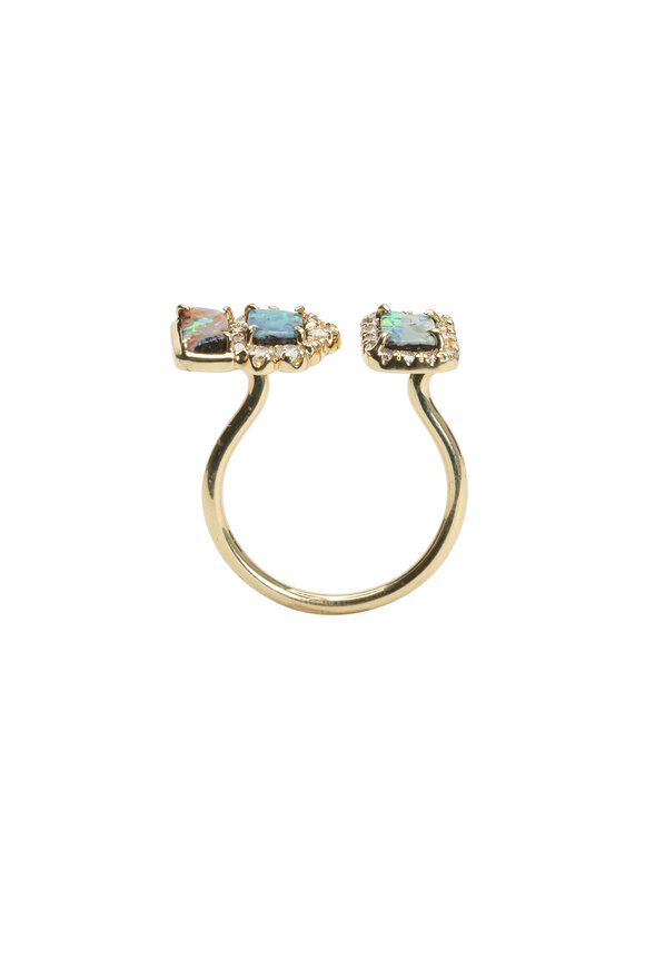 Kimberly McDonald - 18K Yellow Gold Boulder Opal & Diamond Ring