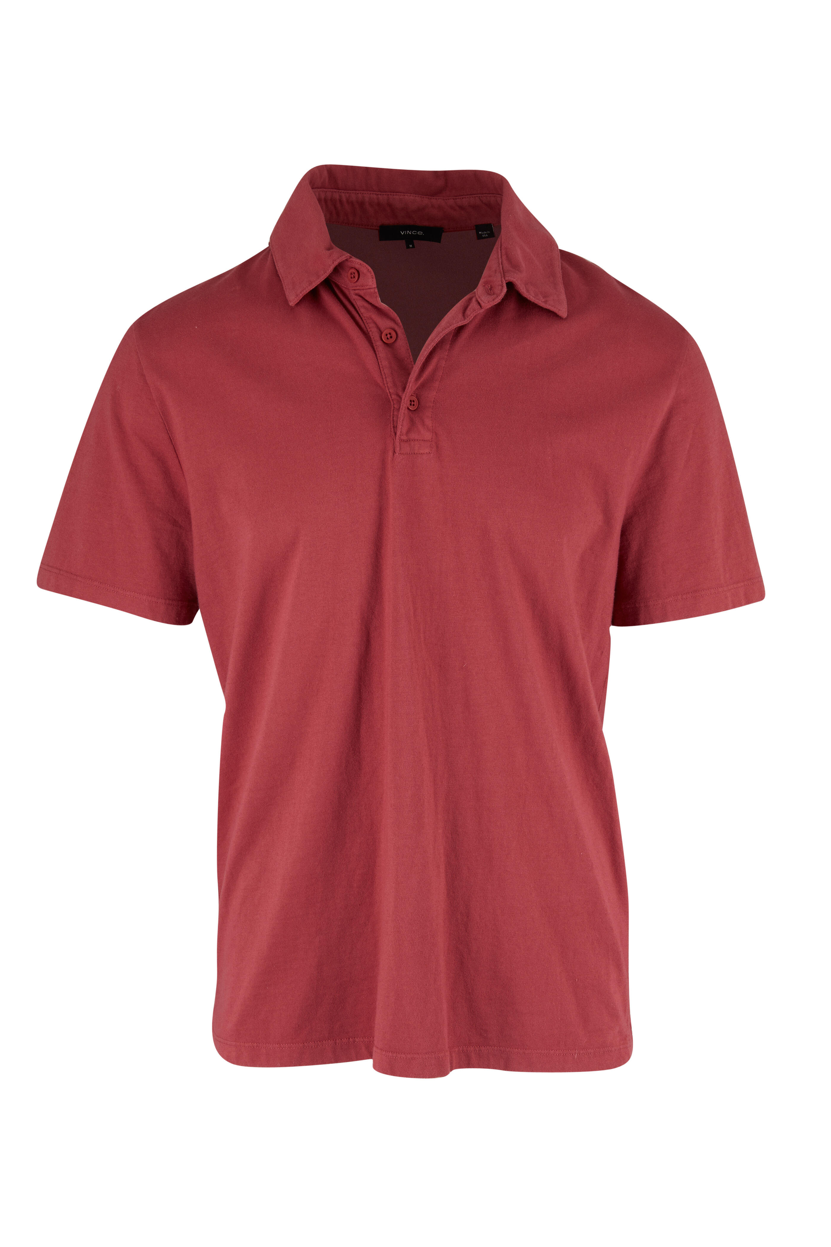 Vince - Washed Wild Barberry Garment Dye Short Sleeve Polo