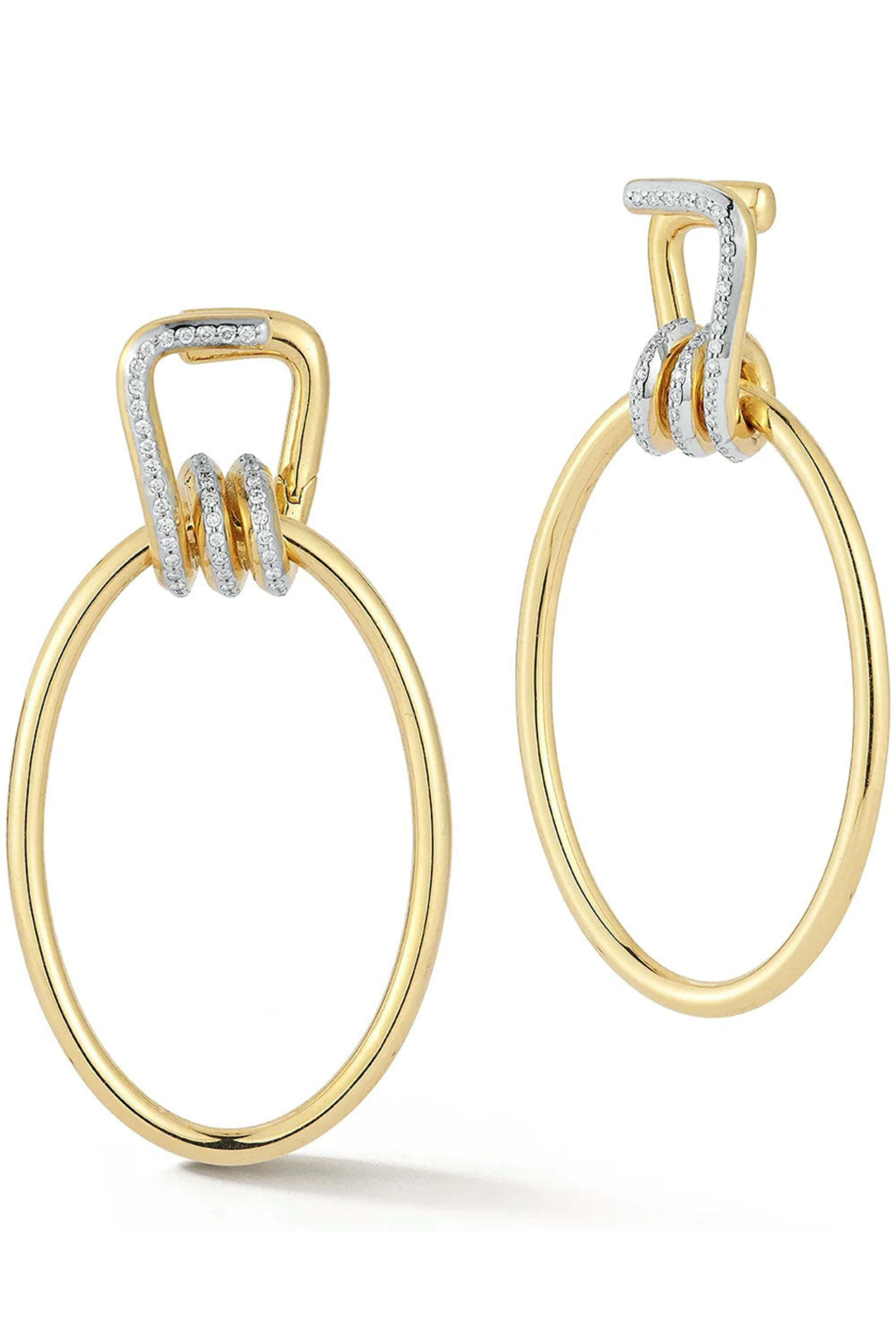 Walters Faith - Huxley Elongated Diamond Coil Link Earrings