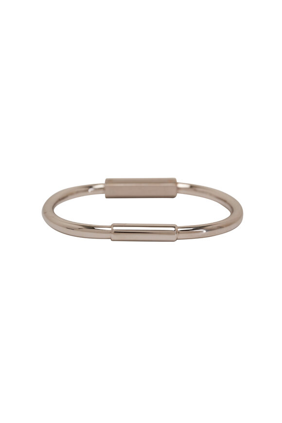 James Banks - White Gold Love Lock Code Bangle