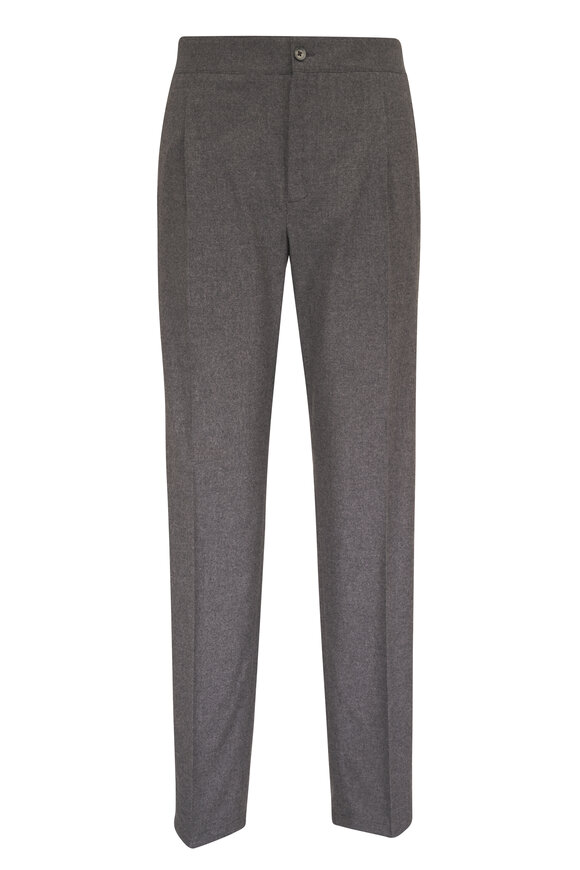 Isaia Gray Stretch Wool & Cashmere Pant - view 1