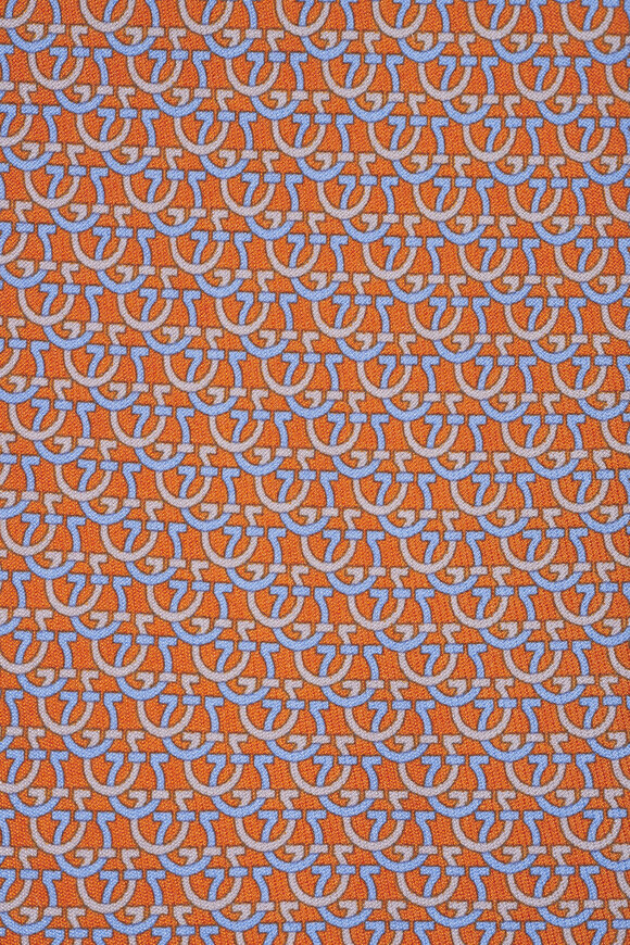 Ferragamo Orange Gancini Print Silk Necktie - view 2