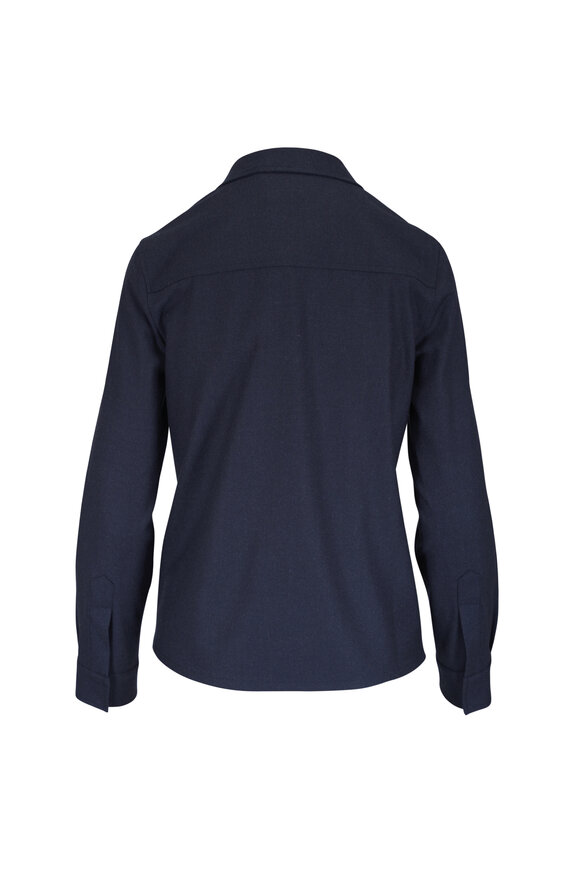 Marco Pescarolo Navy Blue Stretch Cashmere Jacket - view 4