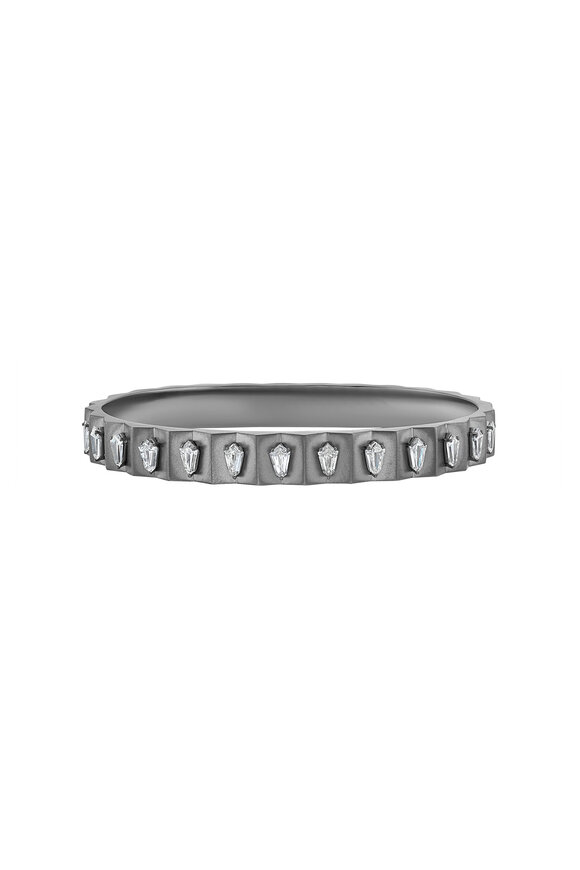 Ruchi Katerina Diamond Bangle in Black Gold - view 1