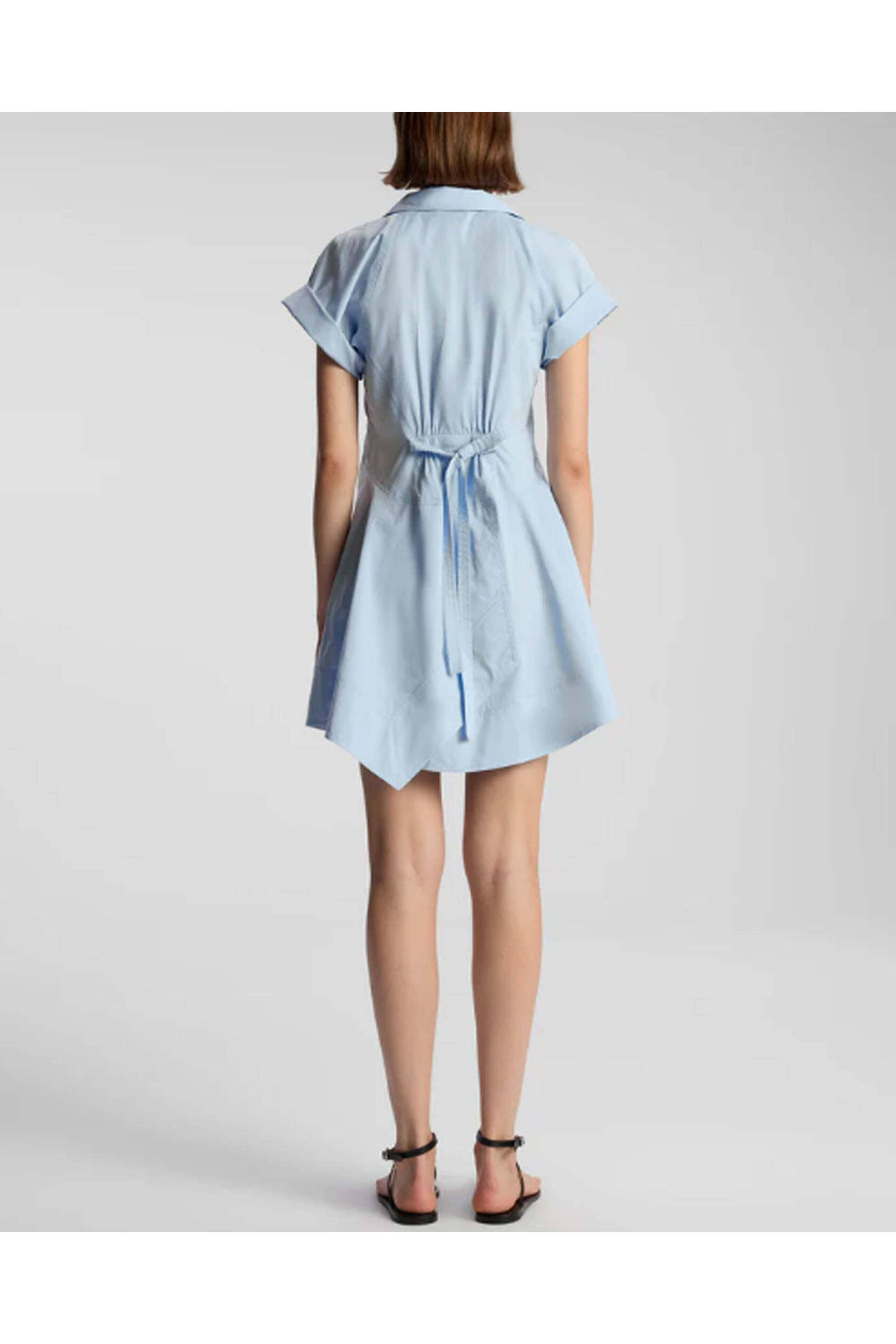 A.L.C. - Sky Blue Julie Cotton Mini Shirtdress
