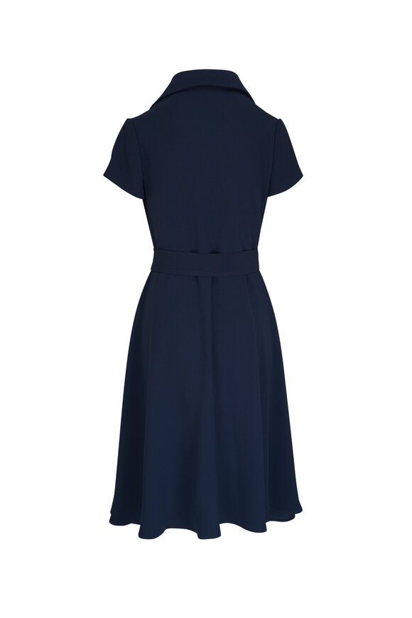 Kiton - Navy Short Sleeve Belted Dress