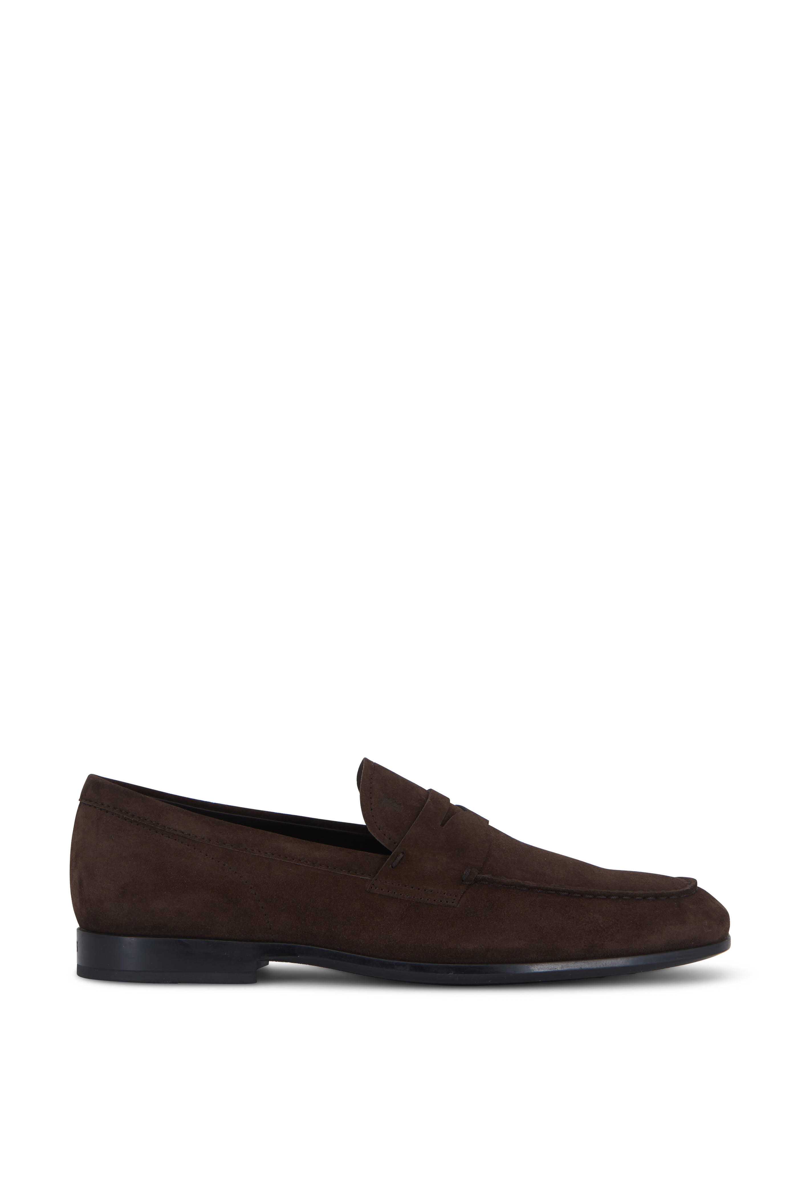 Tod's - Gomma Dark Brown Suede Penny Loafer