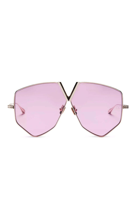 Valentino Garavani V-Hexagon Sunglasses in Pink - view 2