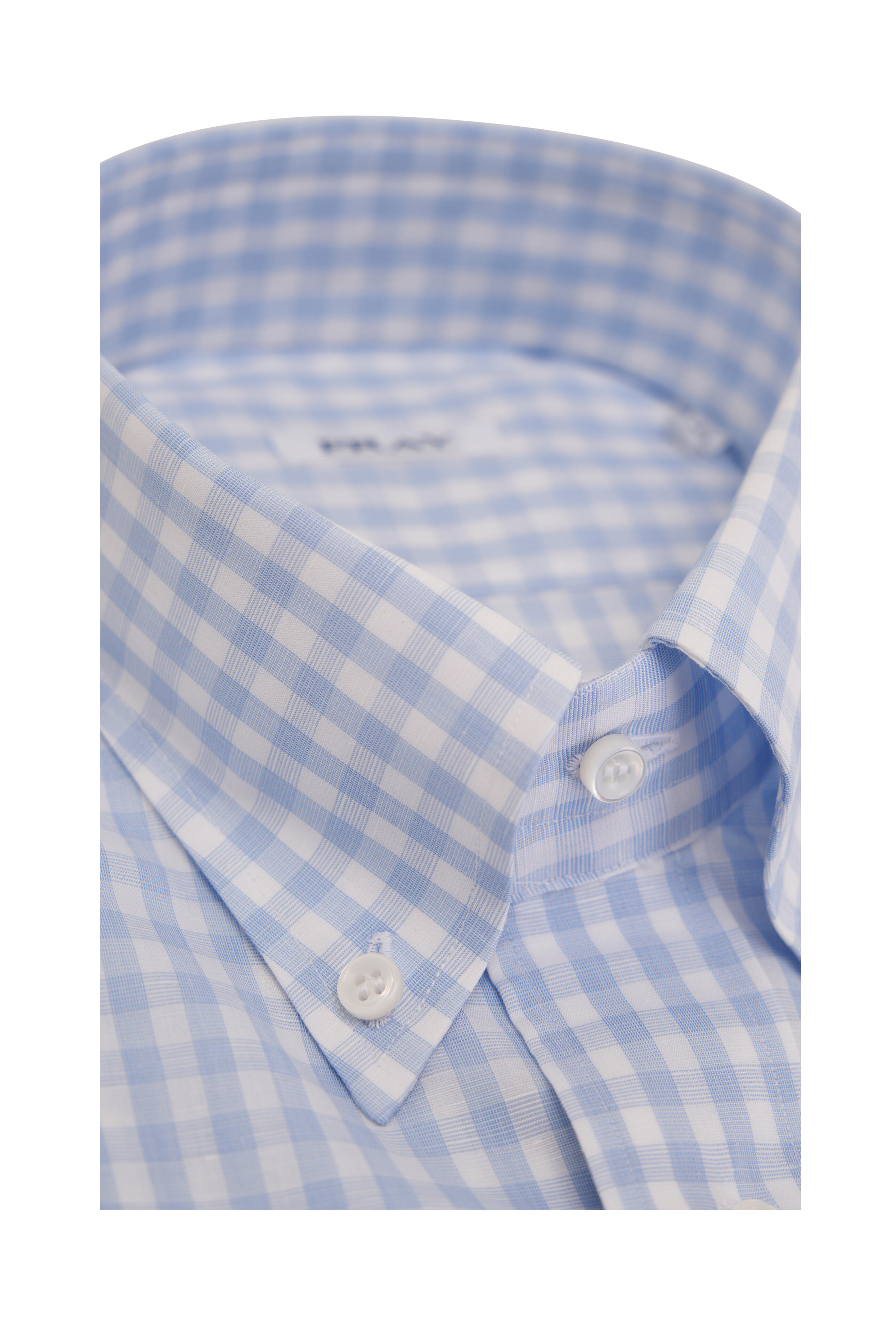 Fray - Light blue & White Check Cotton Dress Shirt