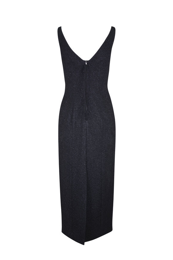 Adam Lippes Willa Black Floral Matelassé Dress - view 2