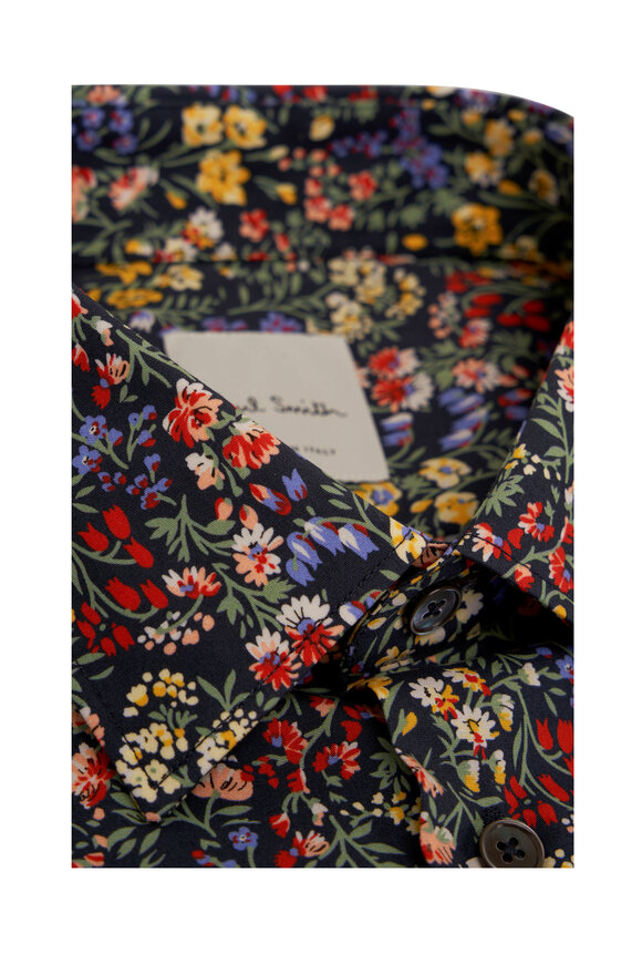 Paul Smith - Blue Floral Print Sport Shirt