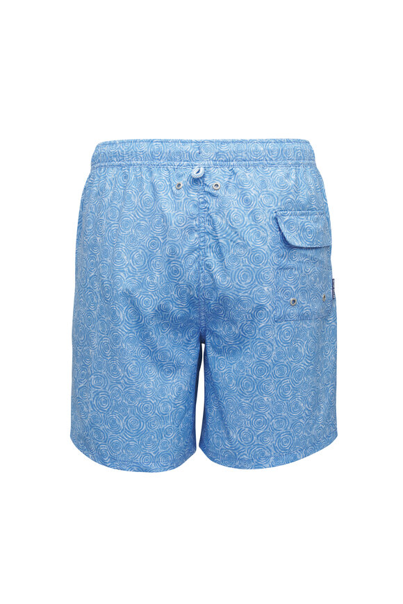 Peter Millar Cottage Blue Ripple Effect Swim Trunks - view 5