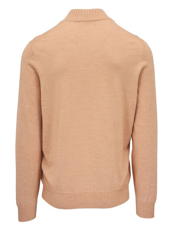 Gran Sasso Orange Cotton & Cashmere Quarter Zip Pullover - view 3