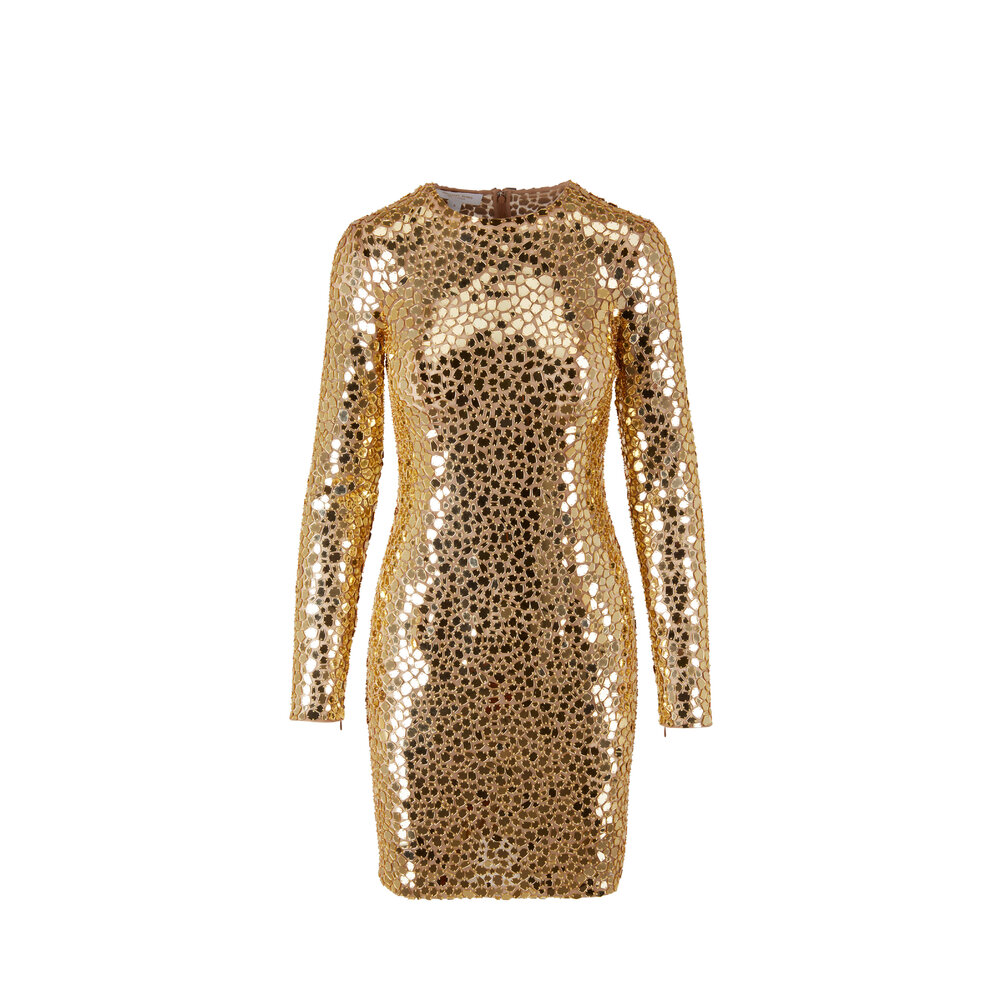 Michael Kors Collection - Gold Mirror Embellished Long