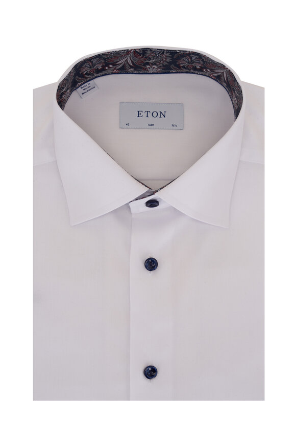 Eton - Solid White Cotton Dress Shirt 