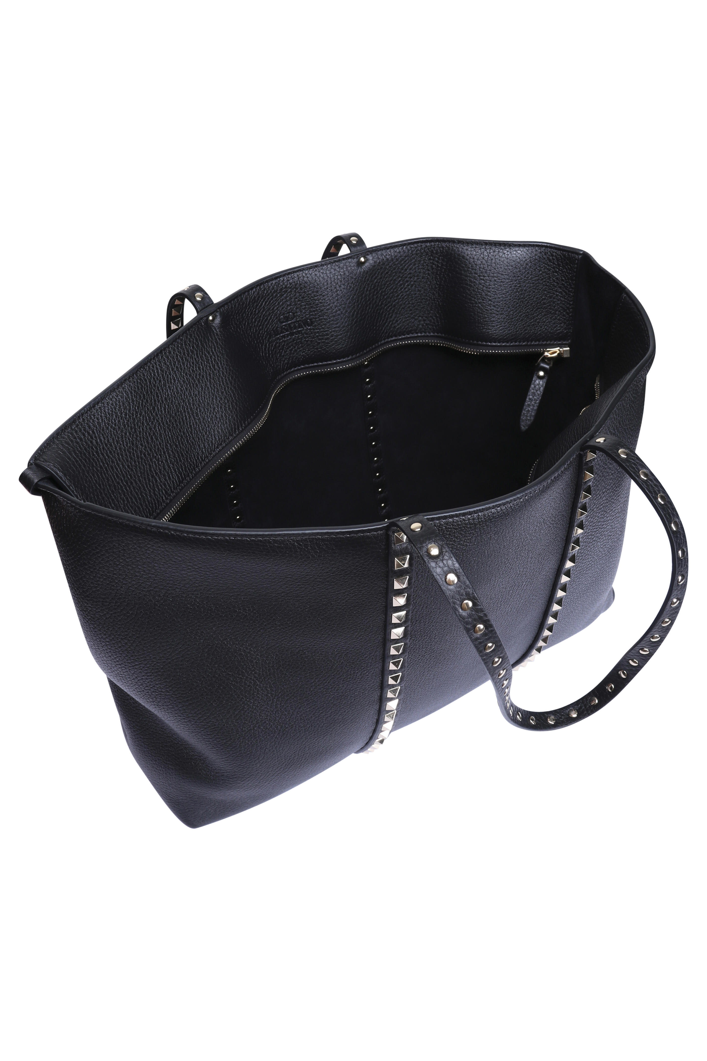 Valentino Garavani - Medium Rockstud Black Leather Tote