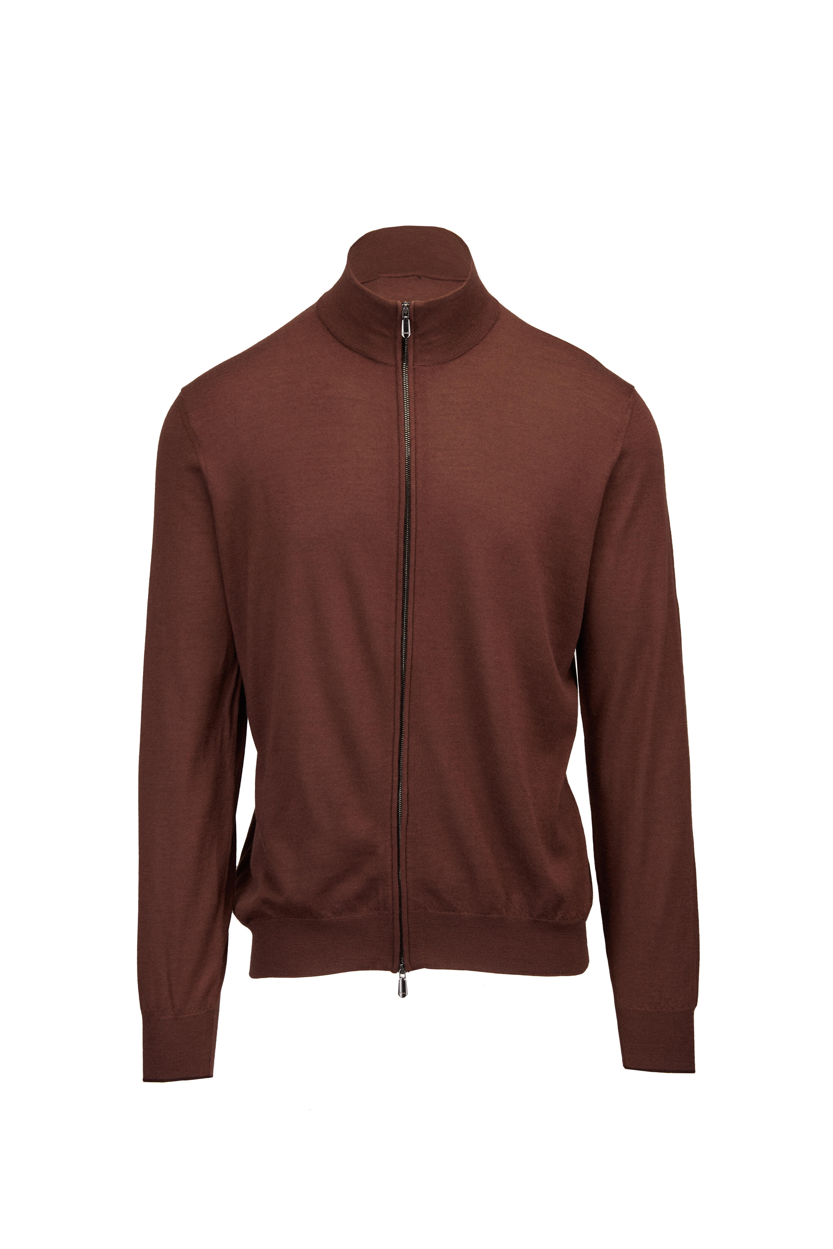 Cesare Attolini - Brown Full Zip Cashmere Sweater - view 1