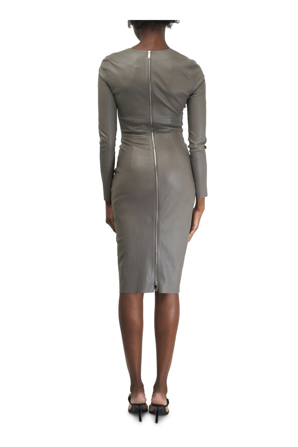 Jitrois - Ella Gray Leather Midi Dress