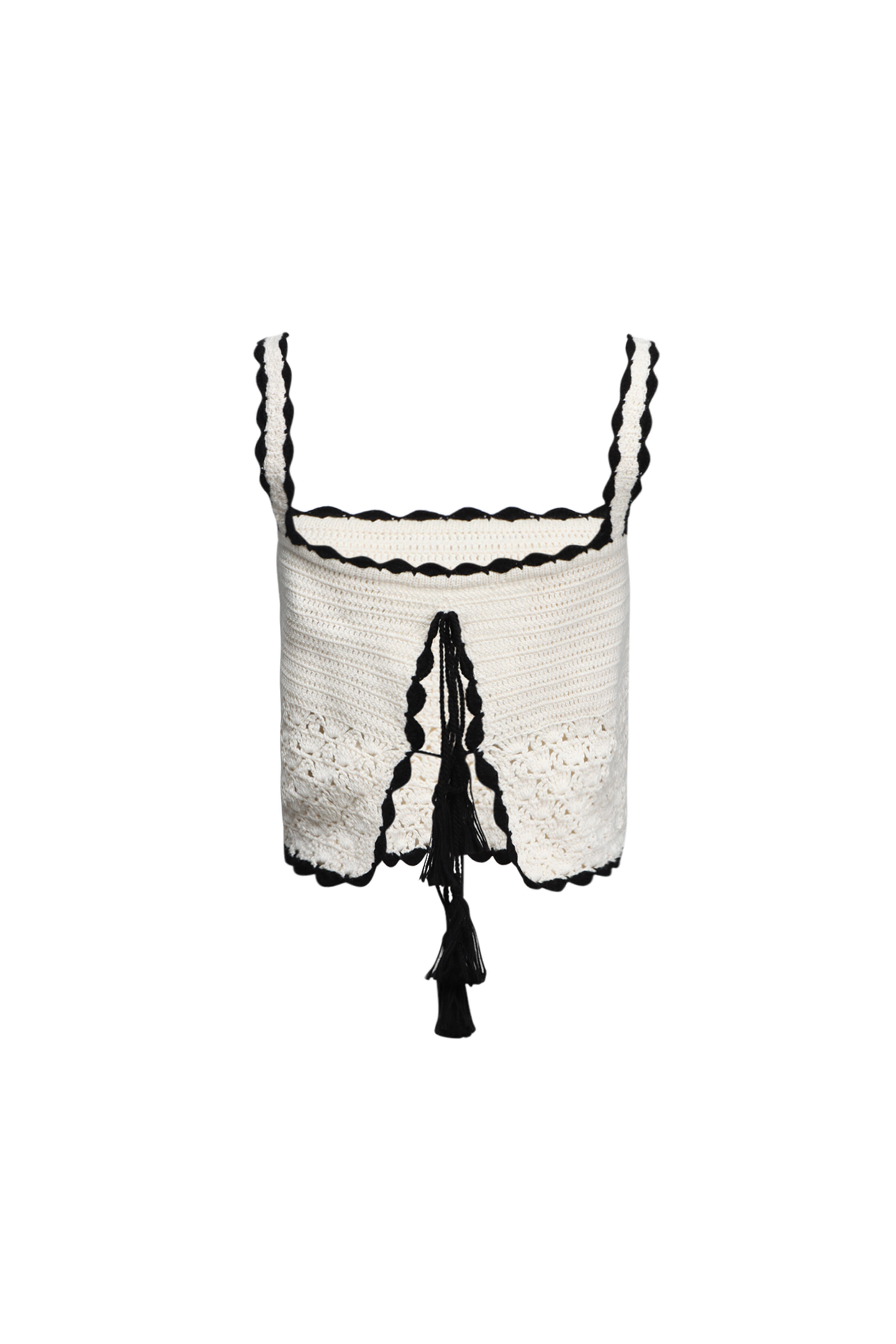 Eleven Six - Caria Ivory & Black Crochet Top