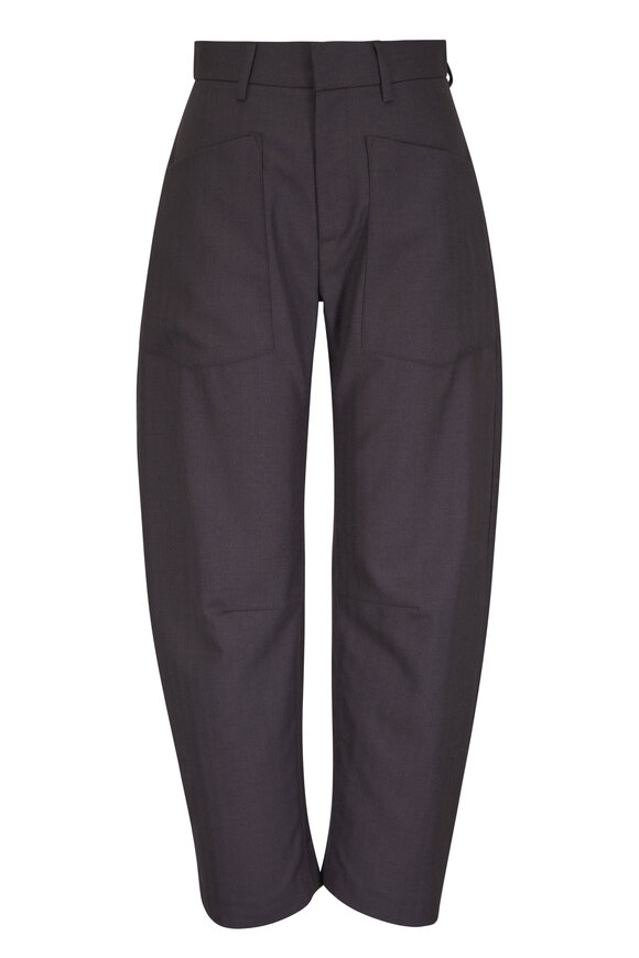 Nili Lotan Shon Brown Herringbone Wool Pant - view 1