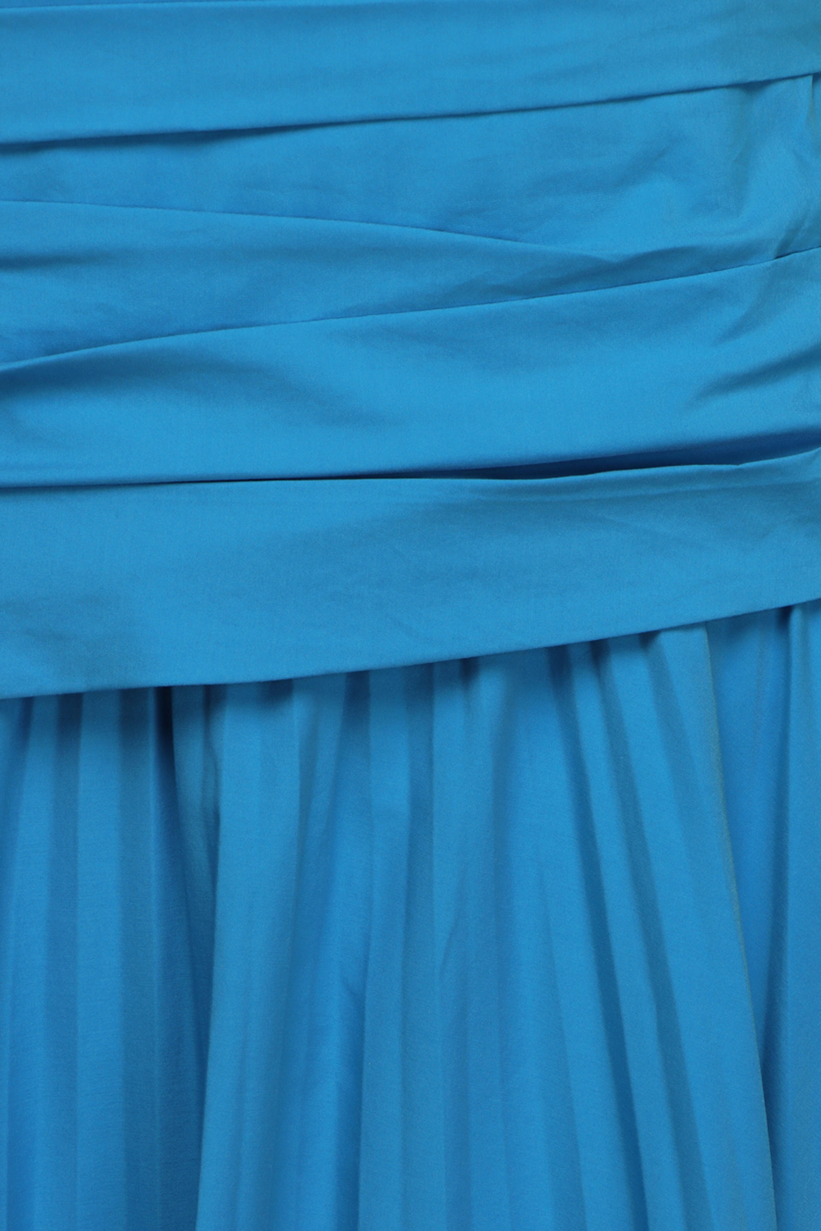 Simkhai - Arie Oasis Blue Strapless Bustier Midi Dress