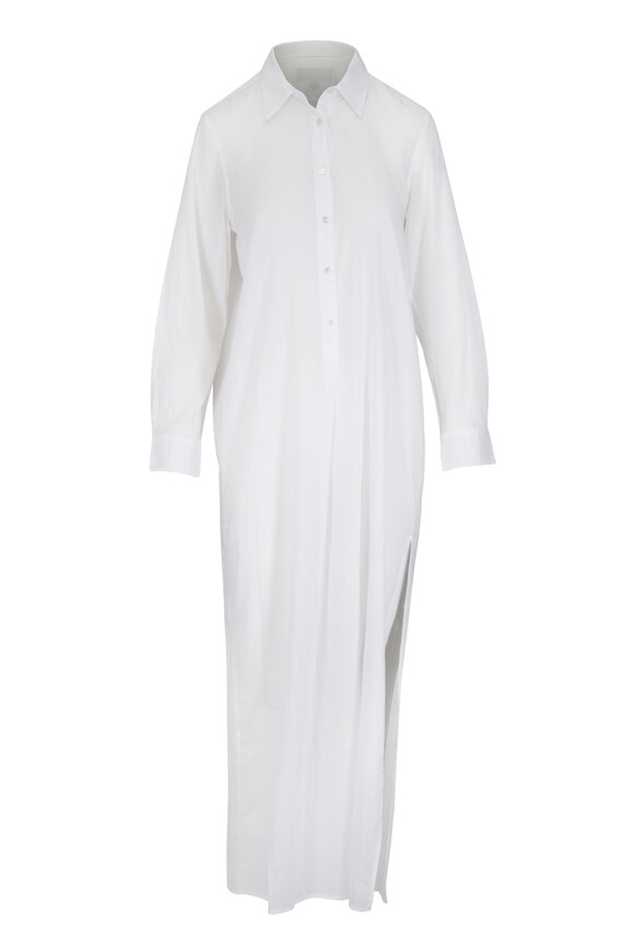 Nili Lotan Mina Ivory Cotton Maxi Shirtdress - view 1