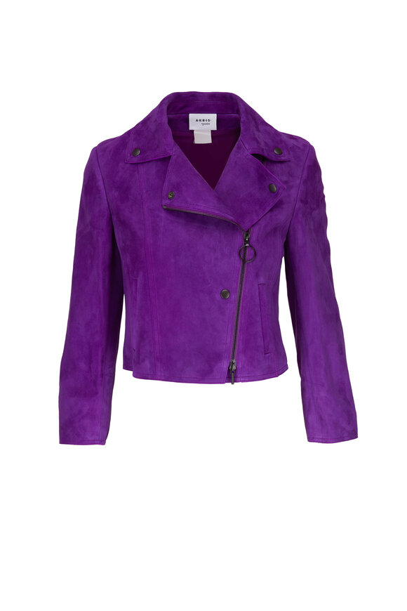 Akris Punto - Purple Suede Crop Jacket