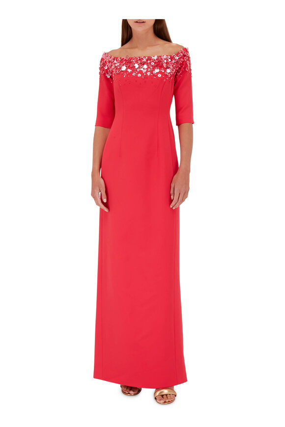 Carolina Herrera - Raspberry Off-The-Shoulder Gown