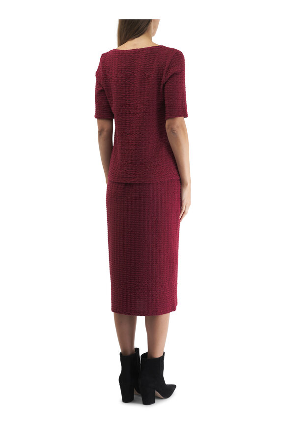 Vince - Raspberry Smocked Midi Skirt 