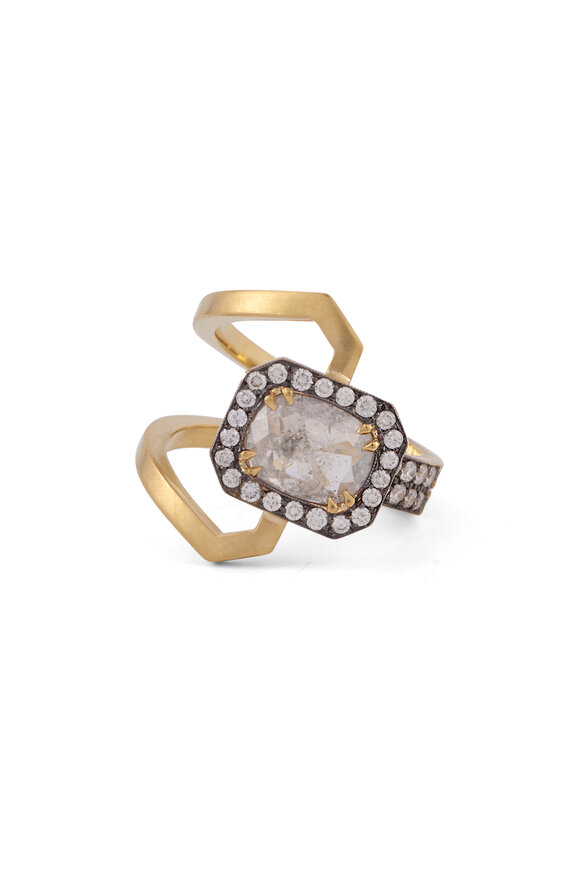 Sylva & Cie Gray Rough Cut Diamond Electra Ring