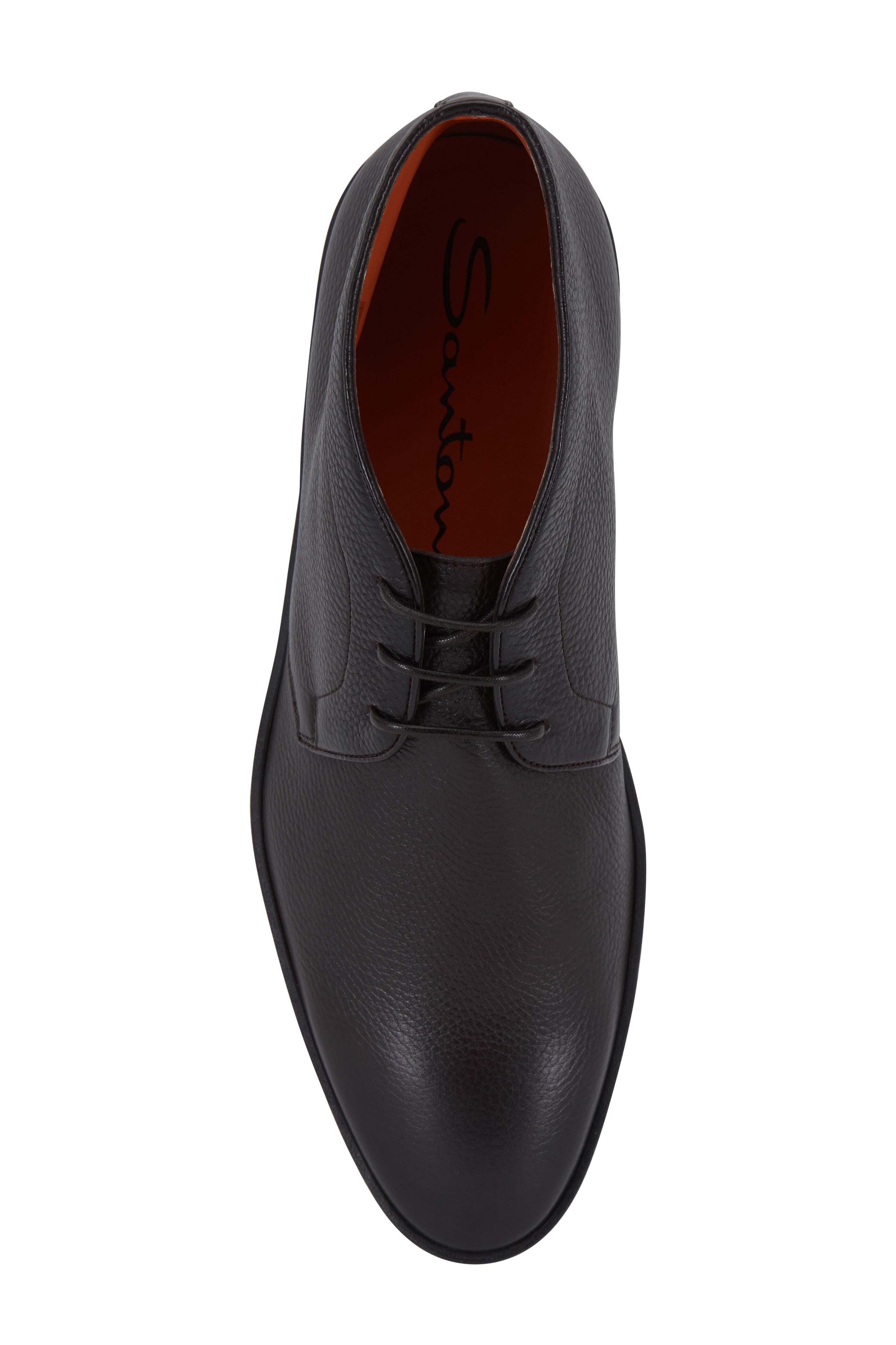 Santoni - Leland Dark Brown Deerskin Lace-Up Boot