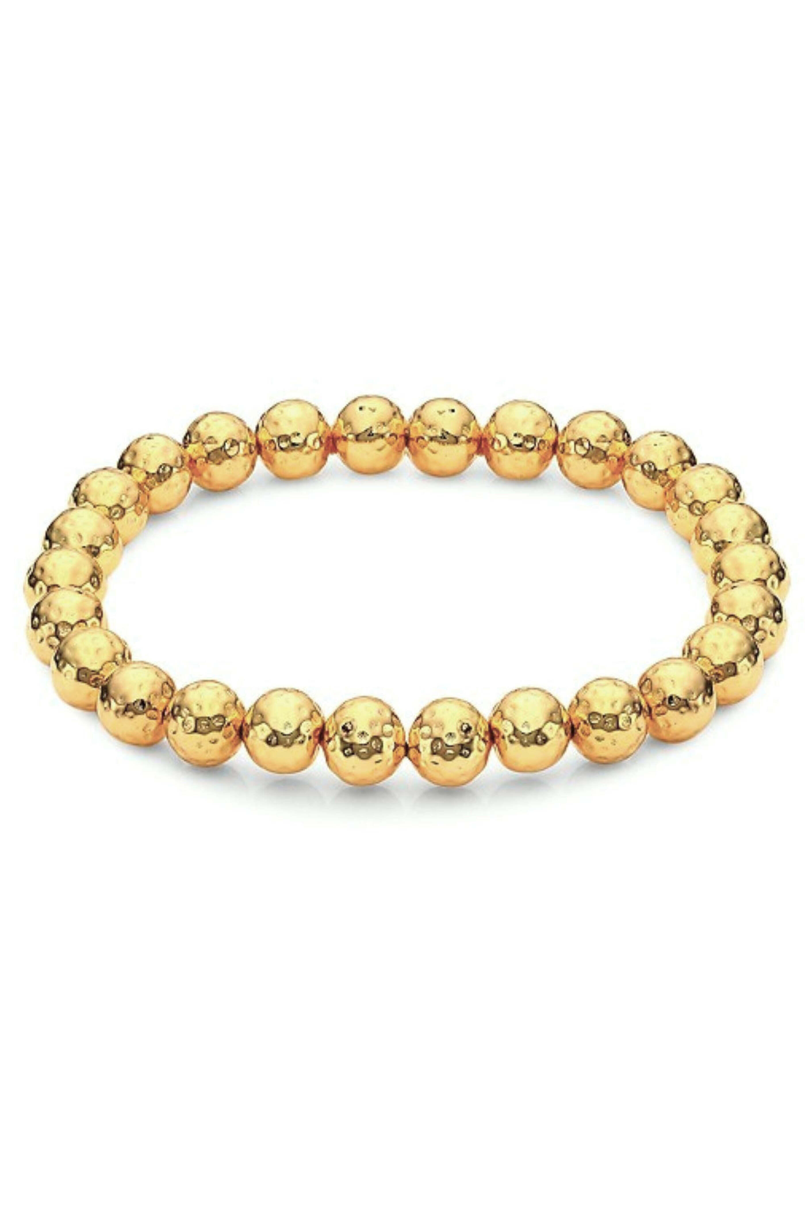Nest Jewelry - Hammered Gold Bead Stretch Bracelet
