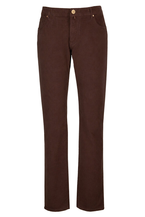 Jacob Cohen Bard Brown Diagonal Corduroy Pant - view 1