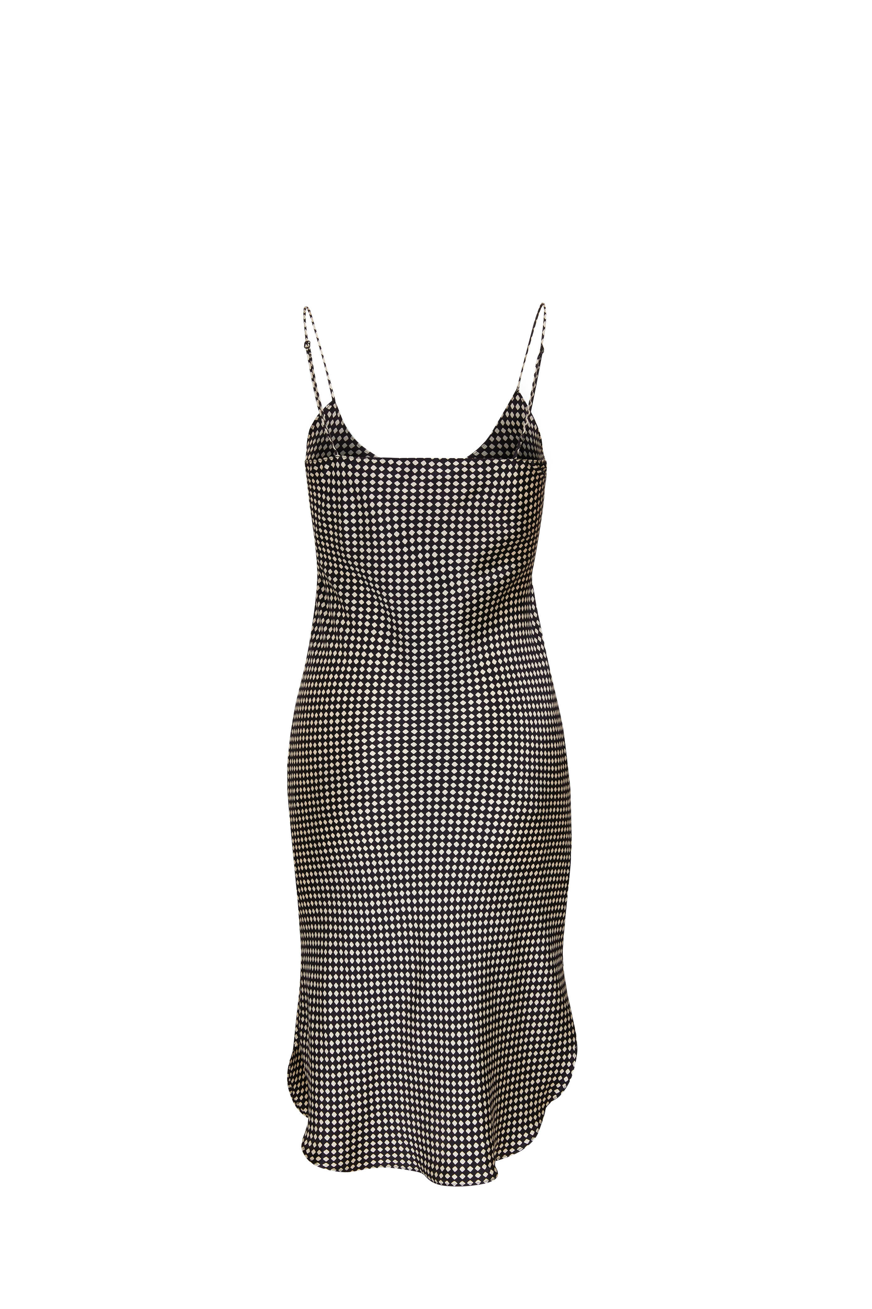 Nili Lotan - Black & White Pattern Silk Cami Dress