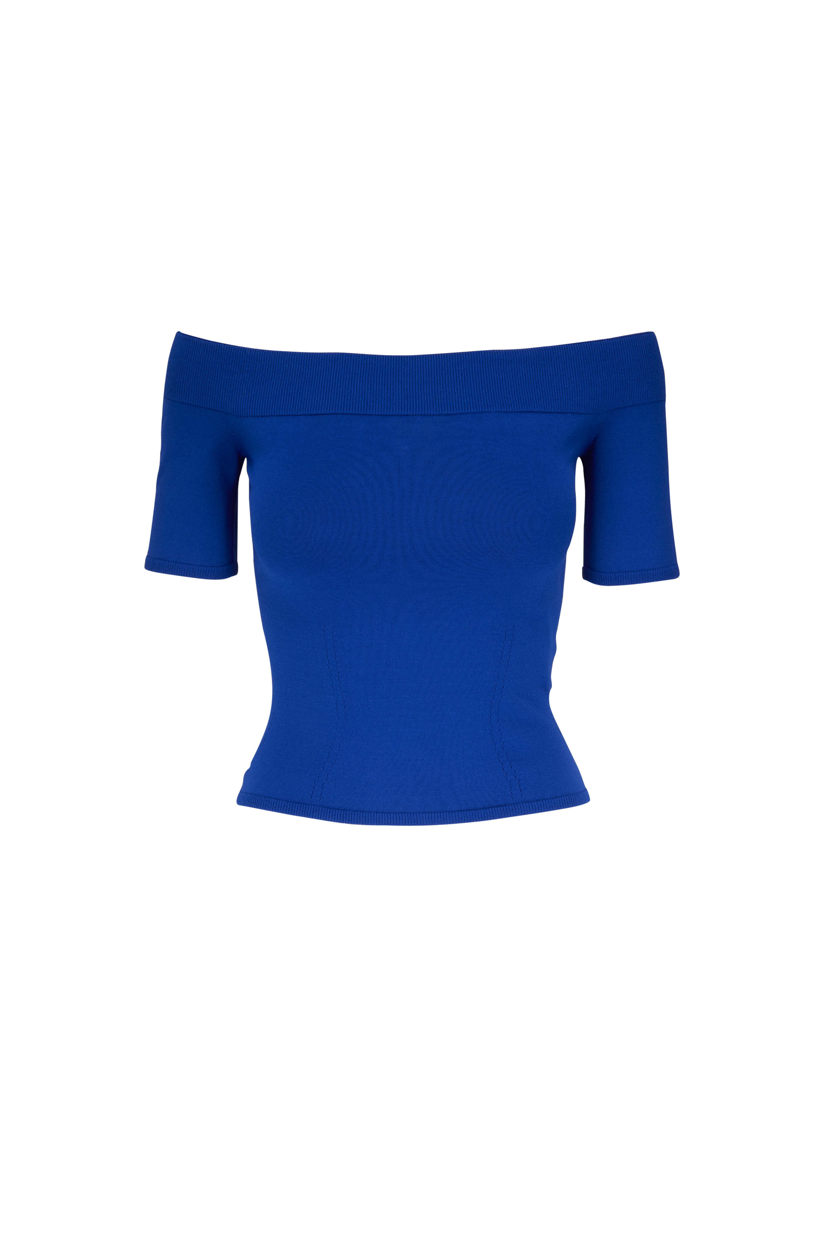 McQueen - Electric Blue Off-The-Shoulder Top - view 1