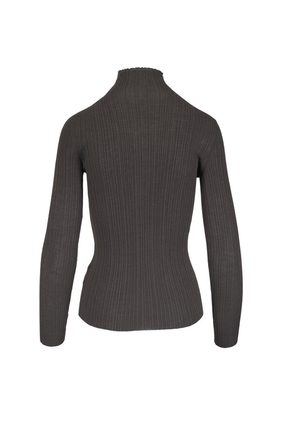 Agnona Dark Green Mock Neck Sweater - view 3