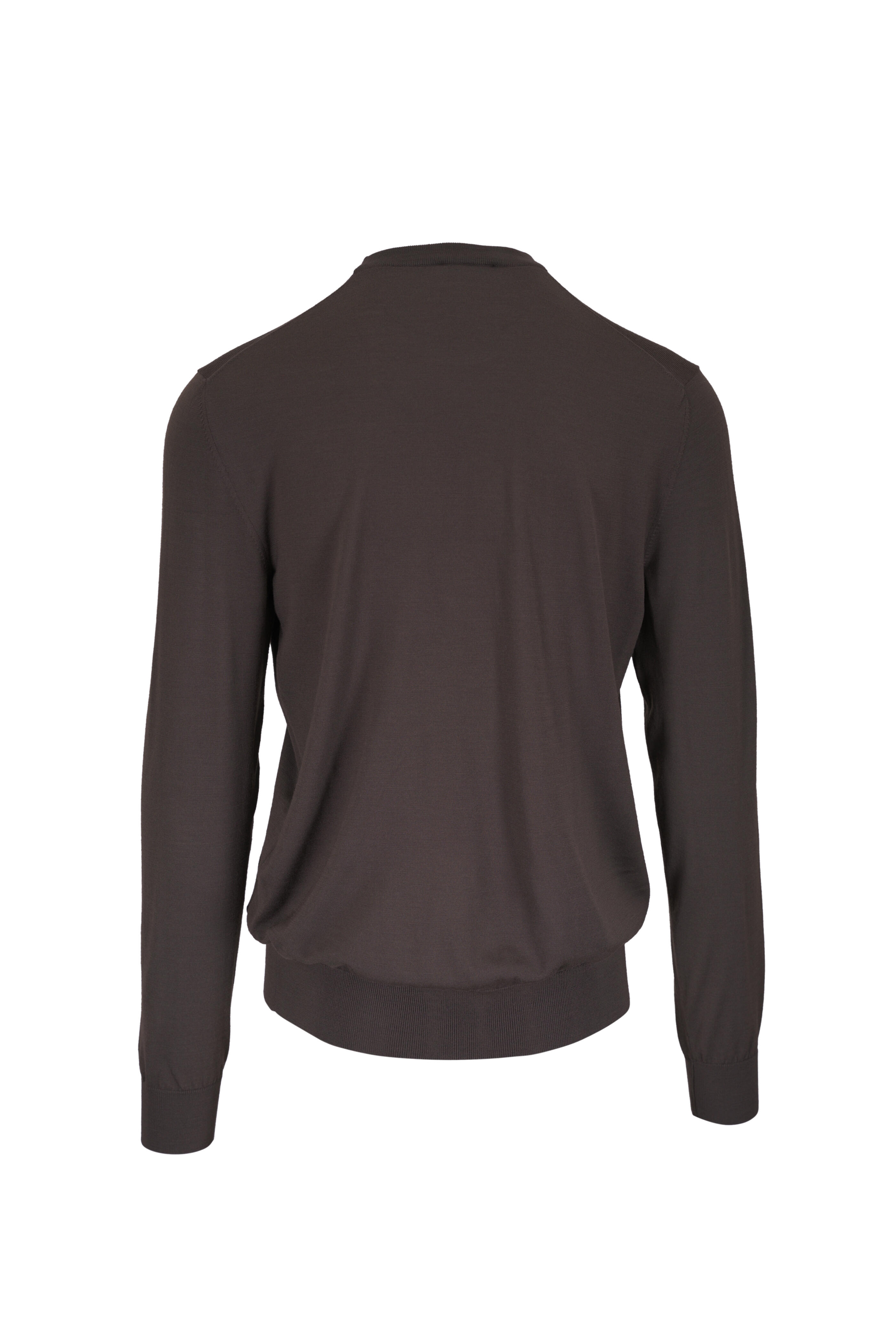 Brioni - Dark Brown Wool Crewneck Sweater