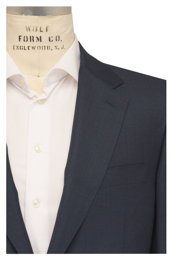 Canali Aqua Blue Tonal Glen Plaid Wool Suit - view 1