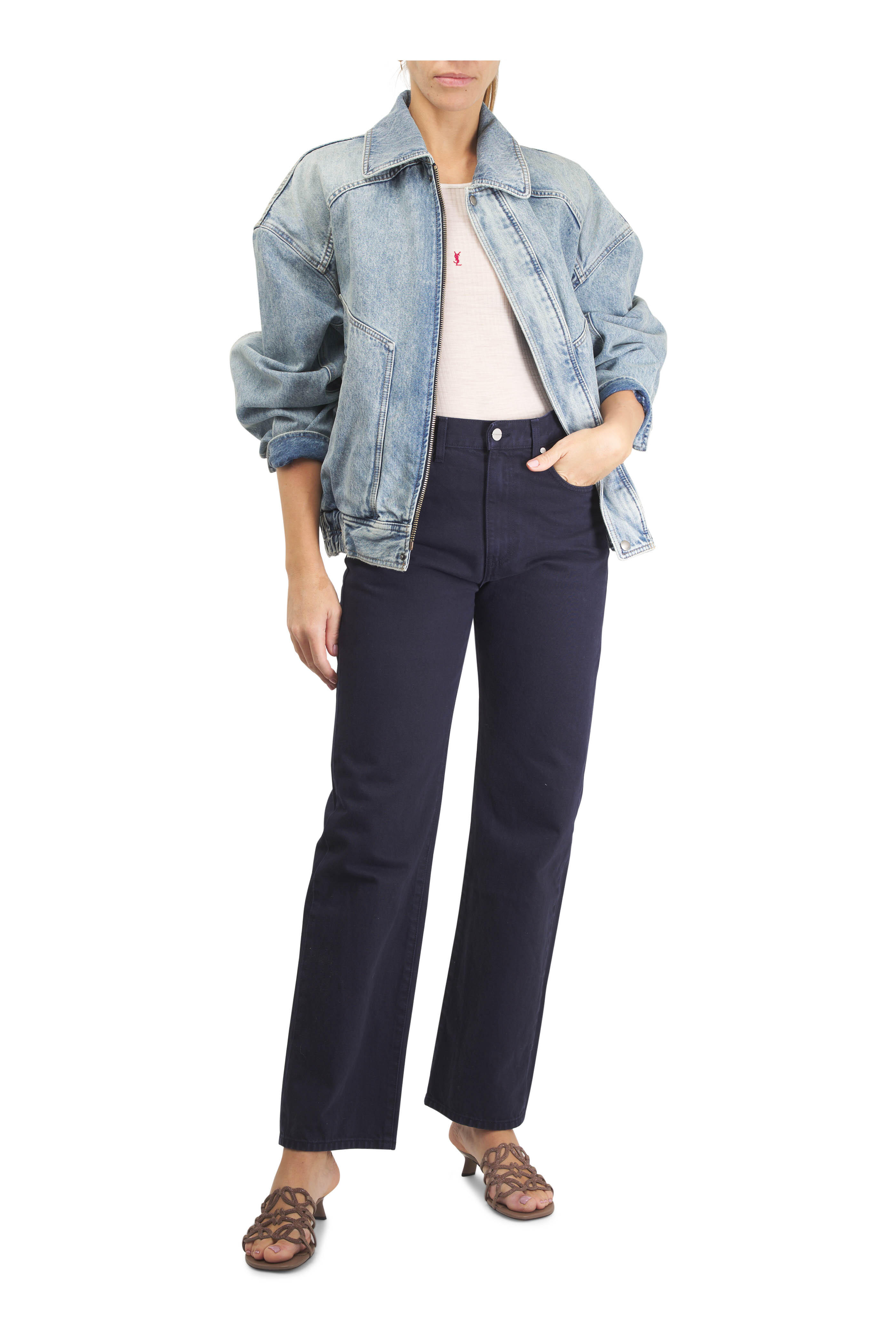 Saint Laurent - Oversized South Blue Denim Jacket