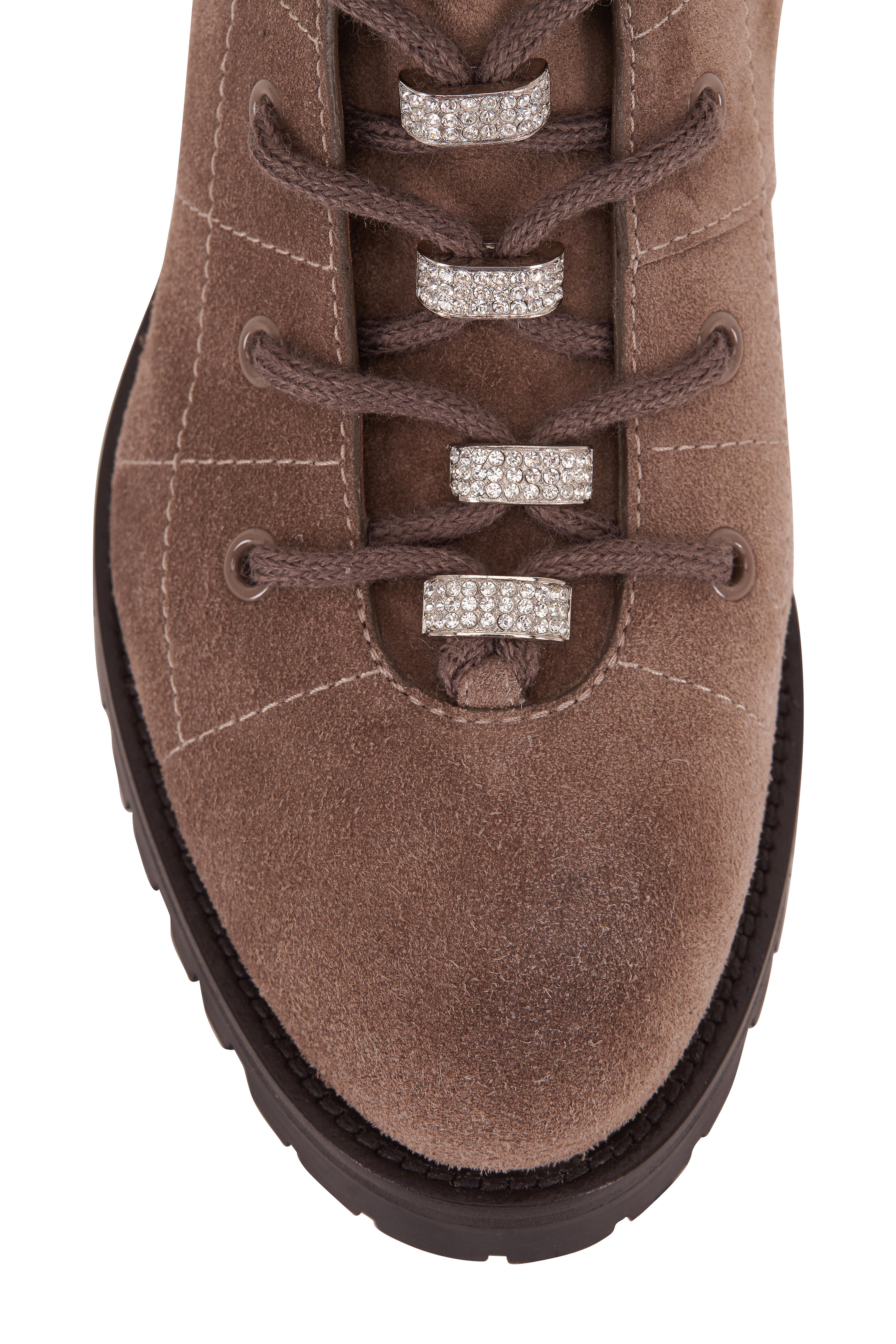 Jimmy Choo - Bren Mink Velvet Suede Crystal Lace-Up Boot - view 4