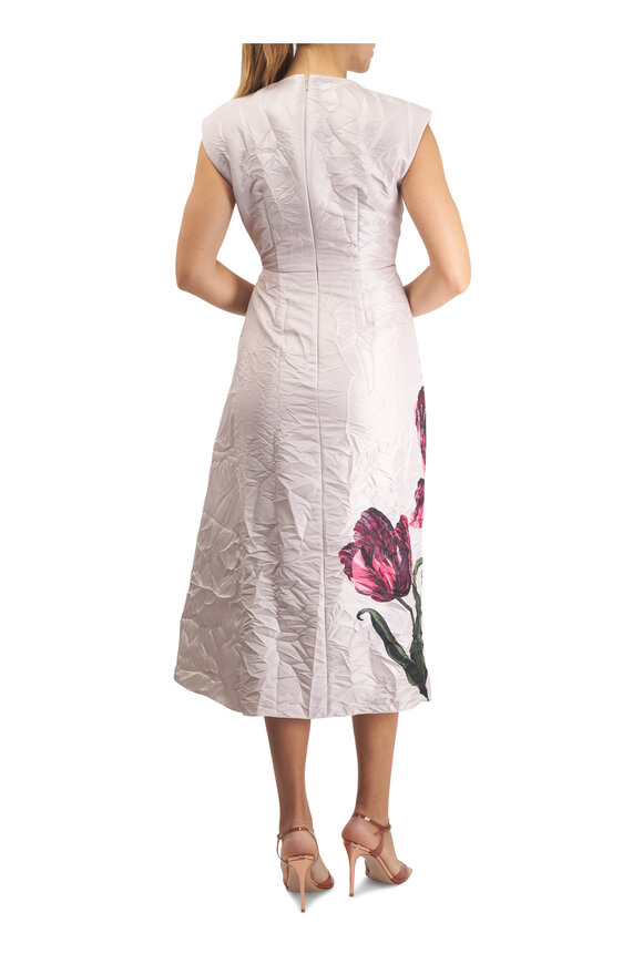 Erdem Short Sleeve Blush Draped Dress - view 4