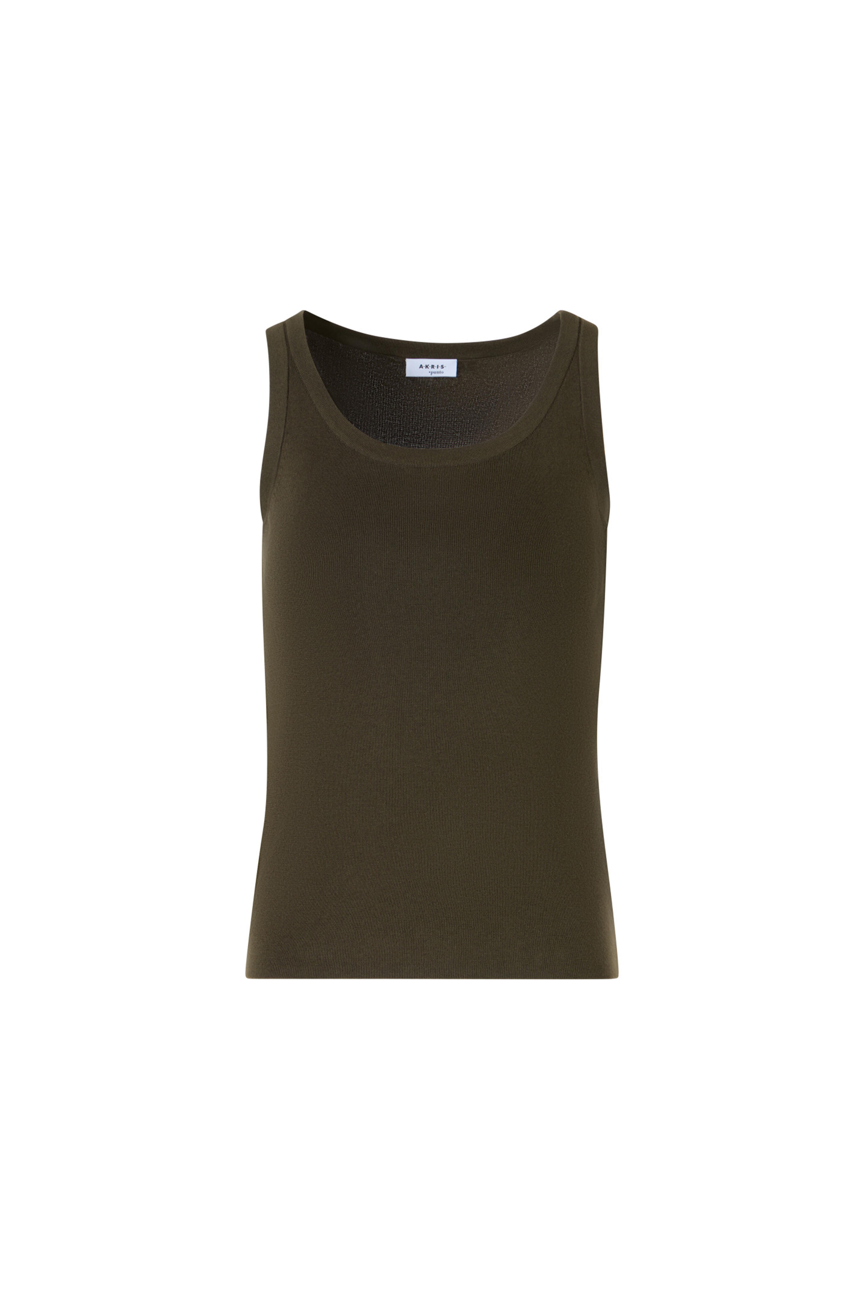 Akris Punto - Olive Cotton Scoop Neck Knit Top - view 1